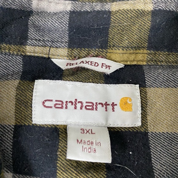 Carhartt Flannel Shirt Mens 3XL‎ Hamilton Rugged Flex Plaid Work 103820 - Picture 4 of 6